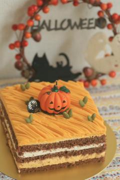 ハロウィン！かぼちゃのモンブランケーキ