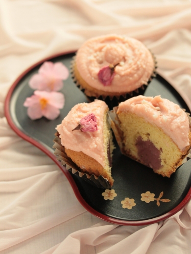 * 桜チーズクリーム♡カップケーキ♪