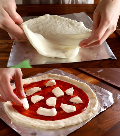 フライパンで作る♪ナポリ風ピザ・マルゲリータ❁