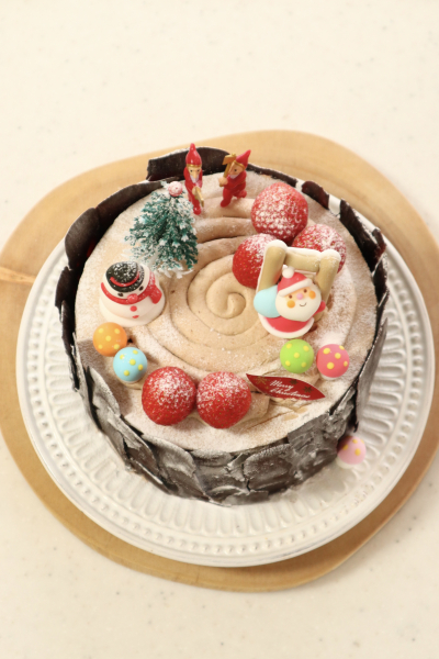 クリスマスデコレーションケーキ切り株(乳製品・卵不使用)