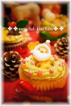 【クリスマス】カップケーキの小さなリース