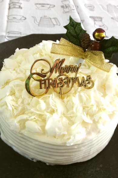 板チョコ2枚できるホワイトチョコのクリスマスケーキ