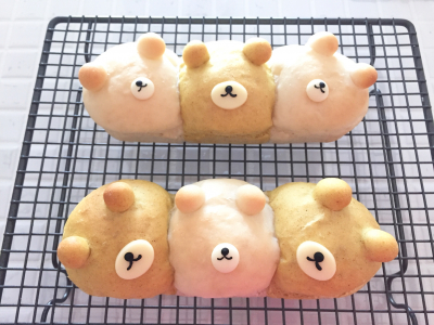 ポテトフレークでフワモチ☆三つ子のくまさんちぎりパン