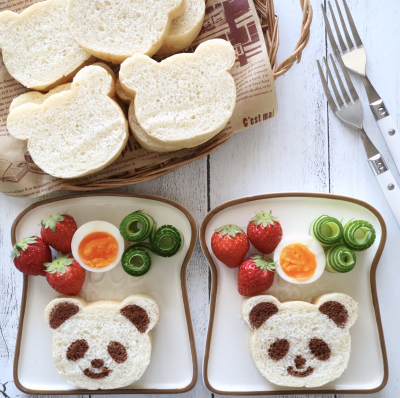 可愛い♡くまさん親子☆ミルク食パン