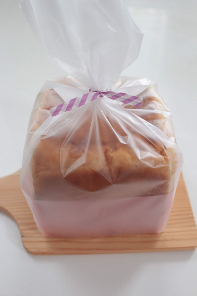 レーズン食パン(正角食パン型1斤)のラッピング