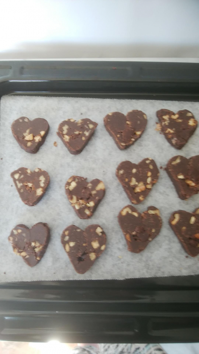 ハートのチョコレートクッキー