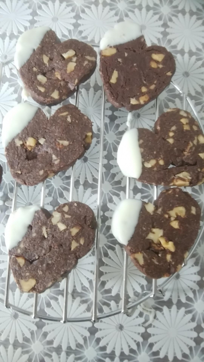 ハートのチョコレートクッキー