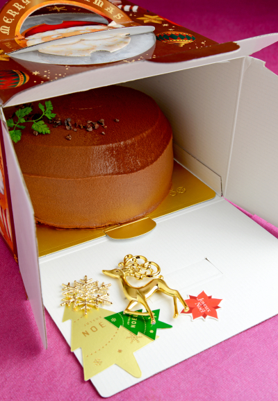 クリスマスケーキ(15cm)の箱詰め