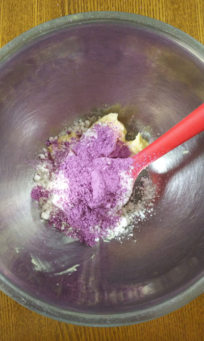『さく、ほろ。』紫いもパウダーでアイスボックスクッキー☆