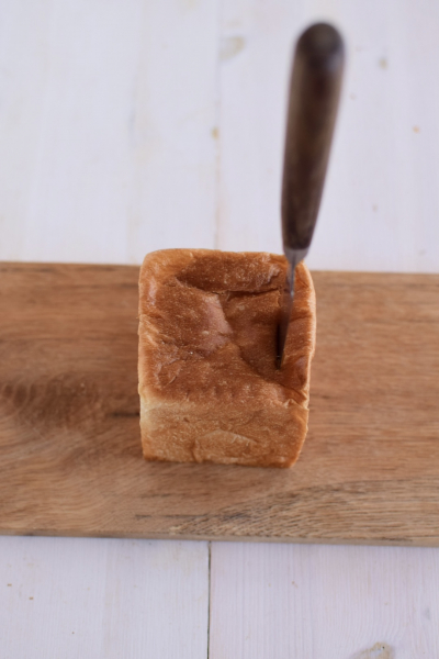 ミニ角食パンで小さなハニートースト