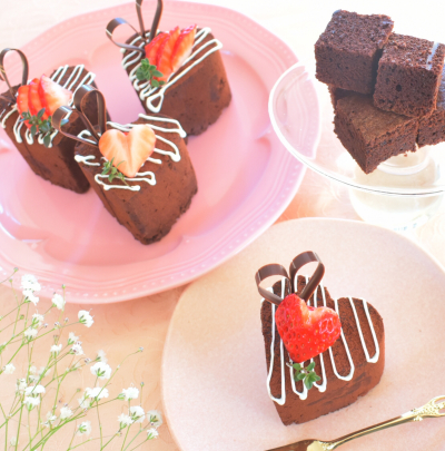 【バレンタイン】2種類楽しめる♪チョコケーキが生チョコケーキに変身!