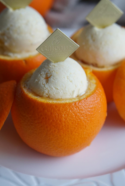 オレンジのフローズンアイスクリーム