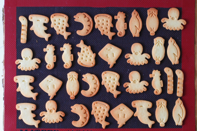 バタフライピーを使ったメレンゲクッキーと海の仲間たちクッキー