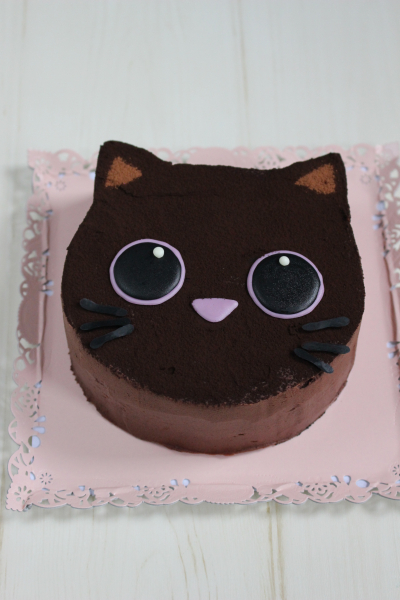 猫型ケーキのハロウィンラッピング
