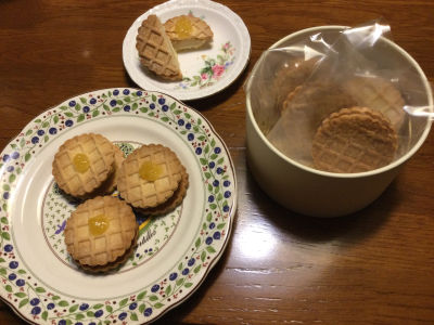 柚子チョコあんのクッキーサンド
