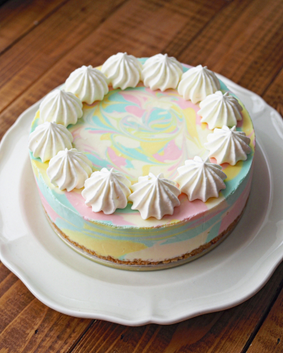 誕生日に☆パステルカラーの手作りレアチーズケーキ