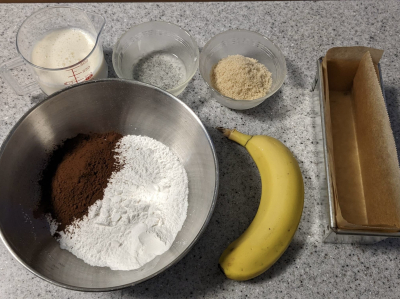 米粉のバナナココアケーキ