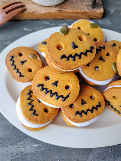 かぼちゃのハロウィンマシュマロサンドクッキー