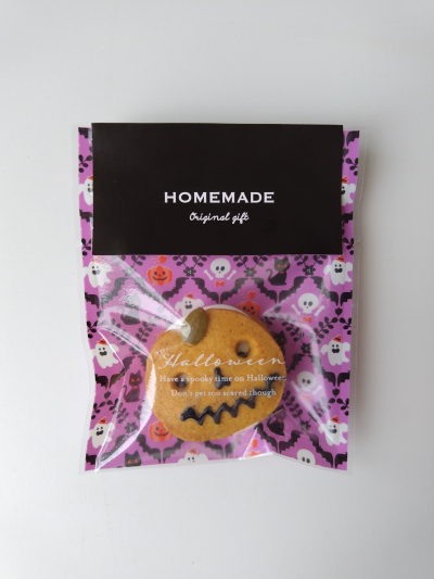 かぼちゃのハロウィンマシュマロサンドクッキーのラッピング