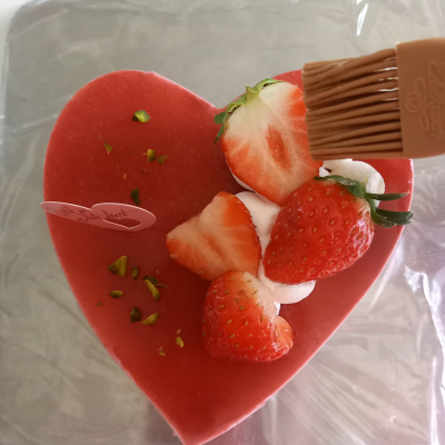 バレンタインに☆可愛いハートのブラウニームースケーキ
