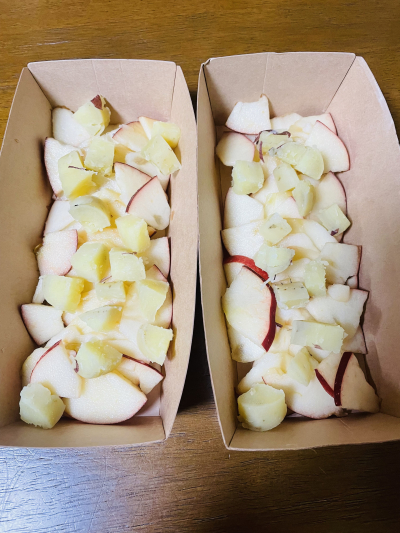 【洋酒パウダー2023】りんごとサツマイモのクラフティ
