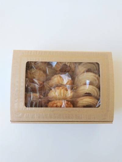 個包装したクッキーのレトロなBOXラッピング