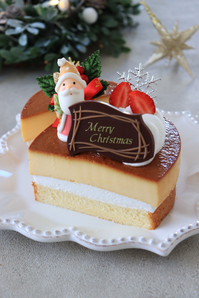 クリスマスのプリンケーキ