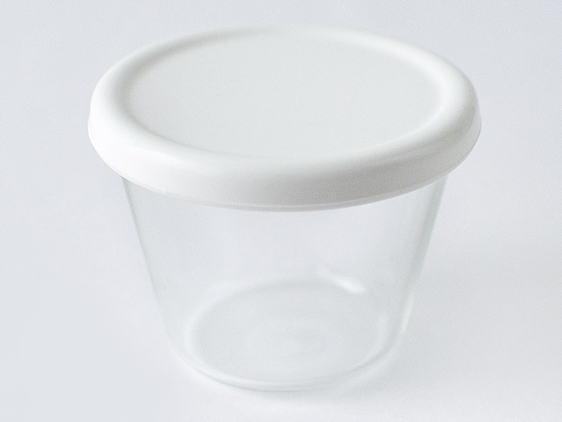 cotta シリコン蓋付きガラスプリンカップ